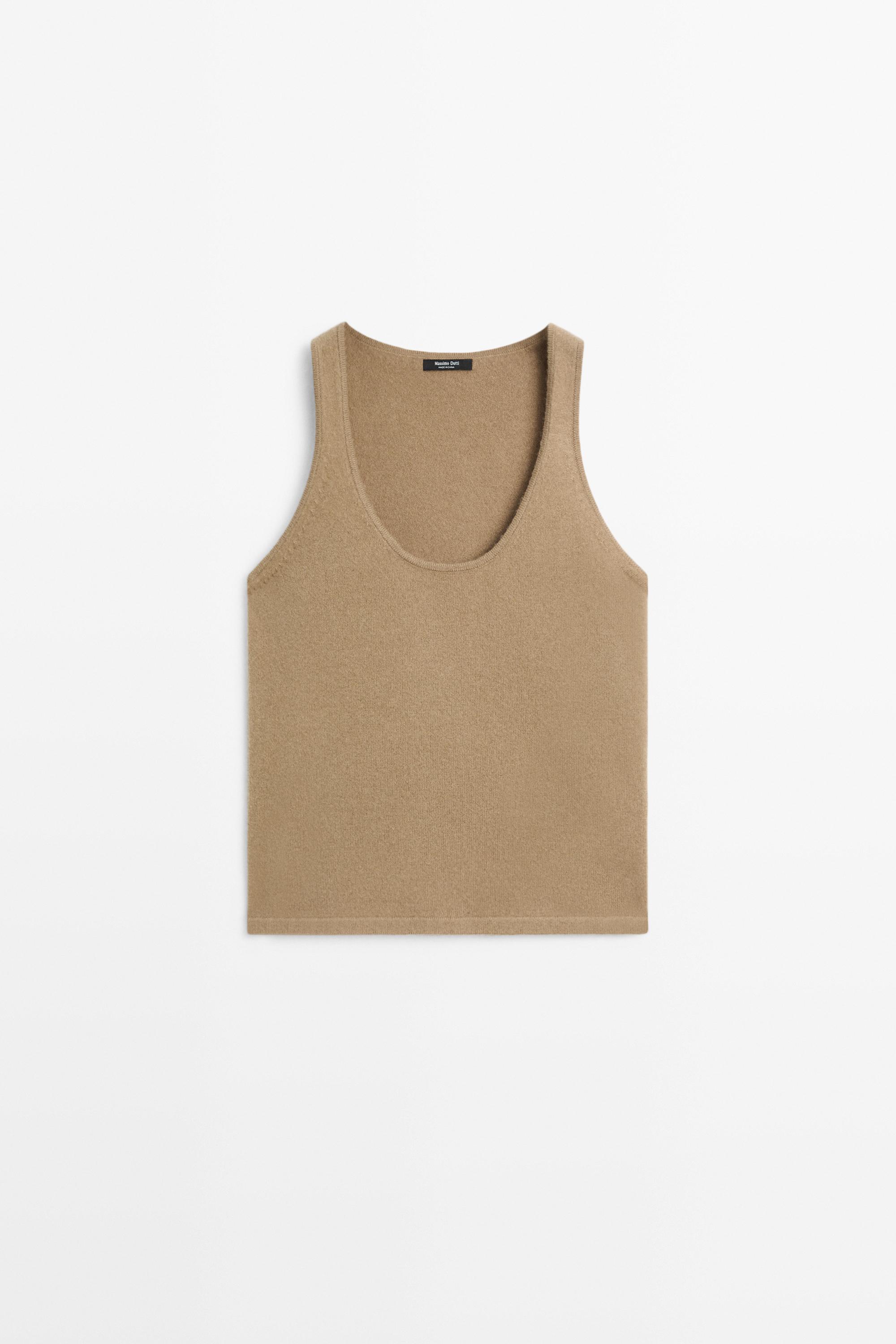 Wool blend knit round neck top
